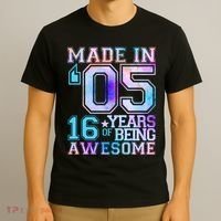 Pastel Made In '05 2005 16 Years of Being Awesome Birthday T-Shirt thumb 3
