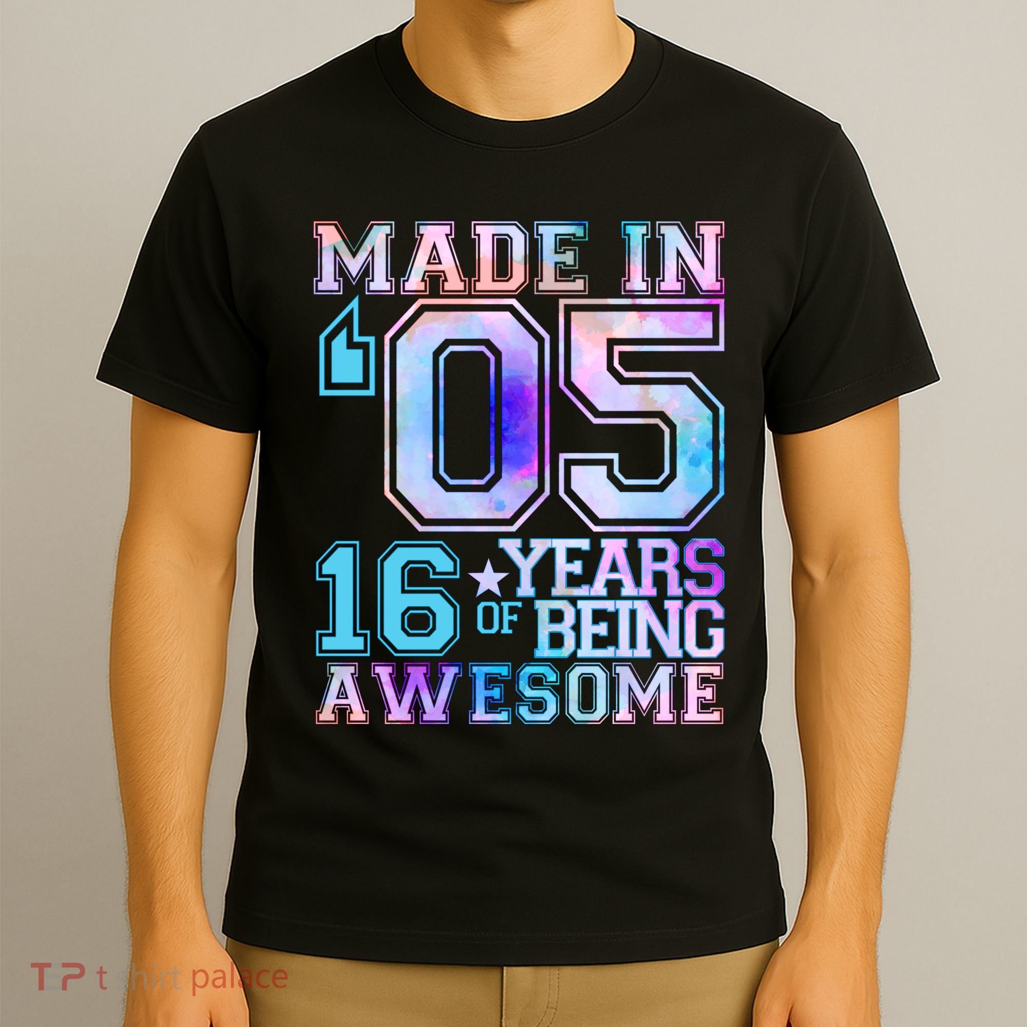 Pastel Made In '05 2005 16 Years of Being Awesome Birthday T-Shirt