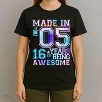 Pastel Made In '05 2005 16 Years of Being Awesome Birthday T-Shirt thumb 4