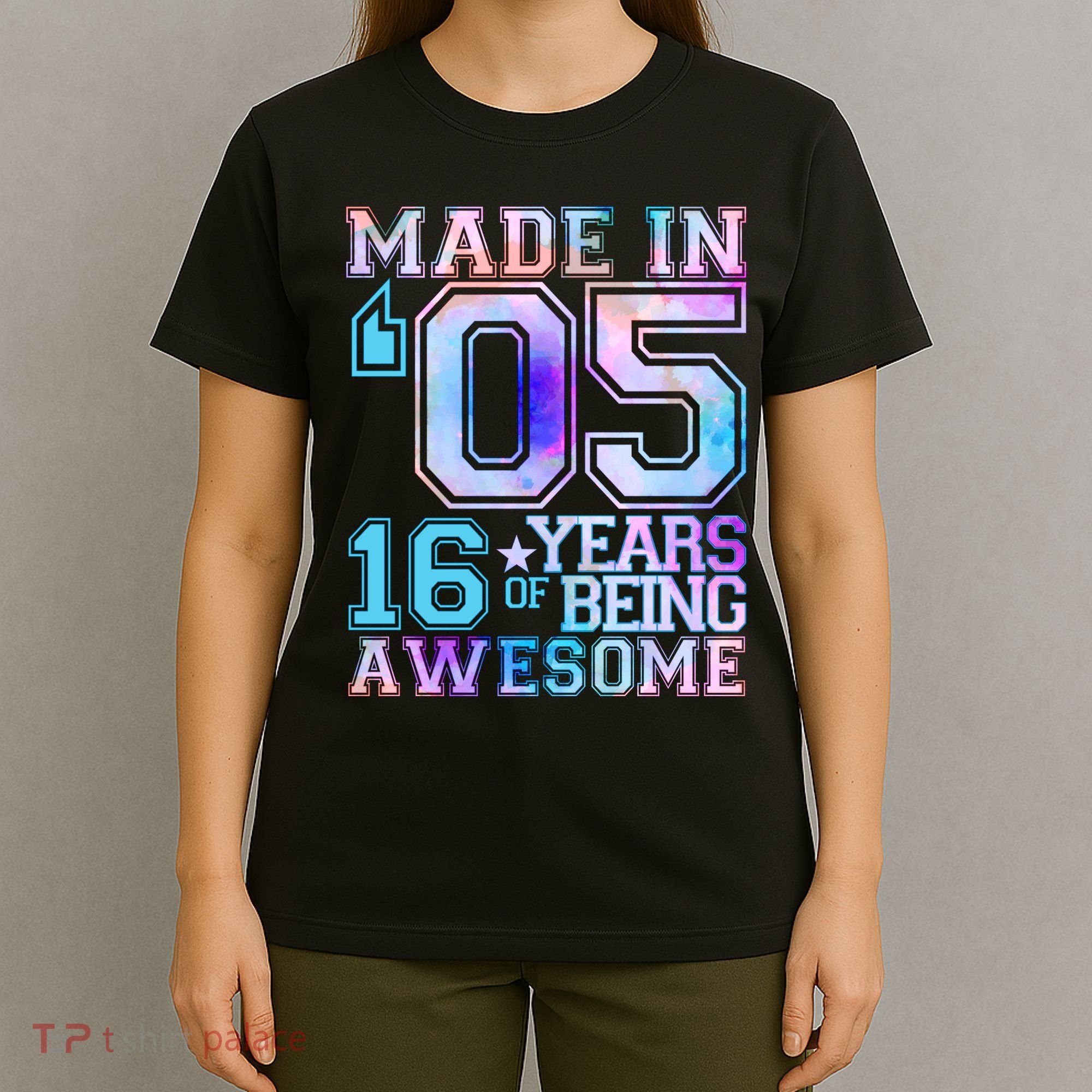 Pastel Made In '05 2005 16 Years of Being Awesome Birthday T-Shirt