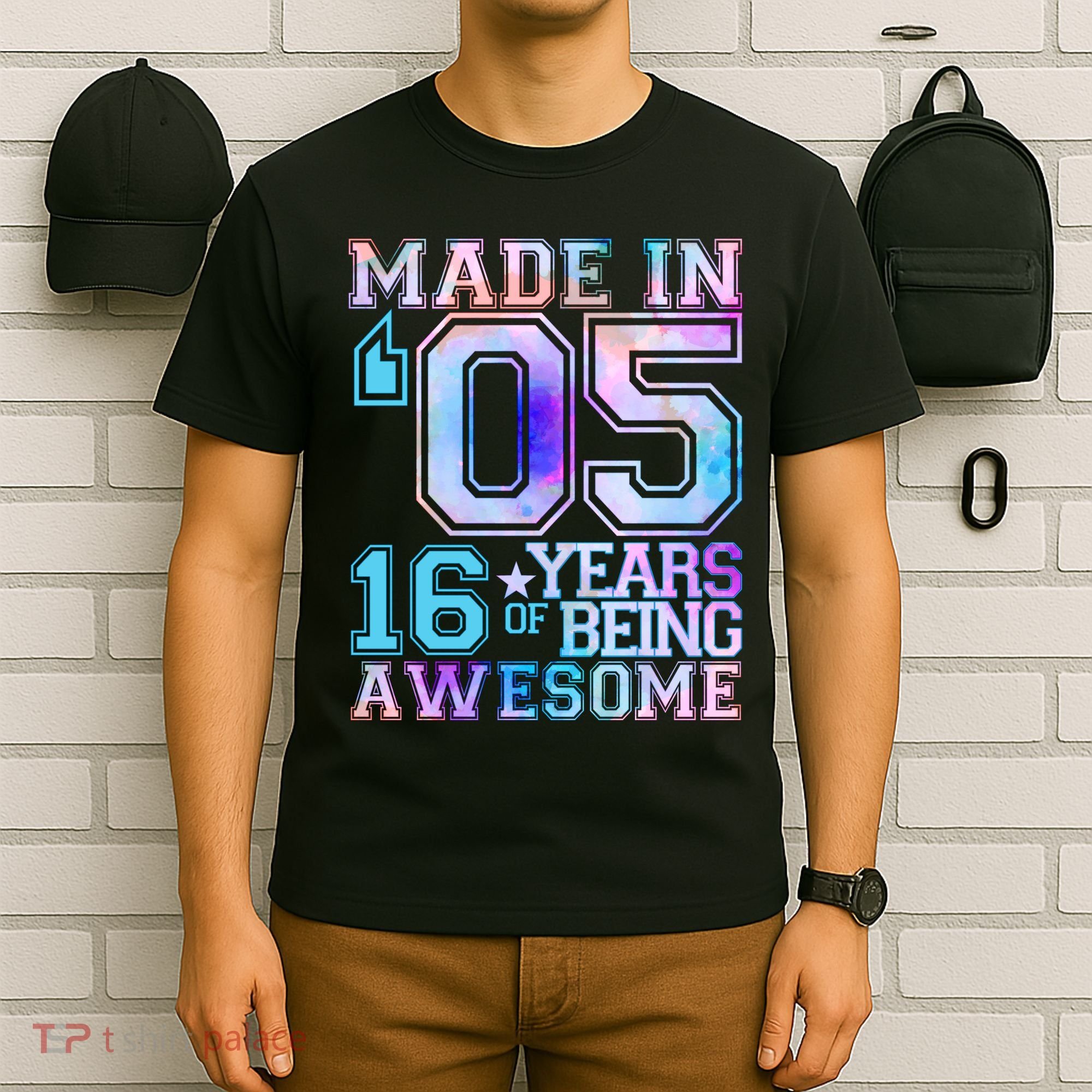 Pastel Made In '05 2005 16 Years of Being Awesome Birthday T-Shirt