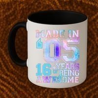 Pastel Made In '05 2005 16 Years of Being Awesome Birthday Coffee Mug thumb 2