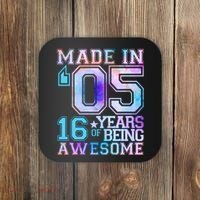 Pastel Made In '05 2005 16 Years of Being Awesome Birthday Coaster thumb 0