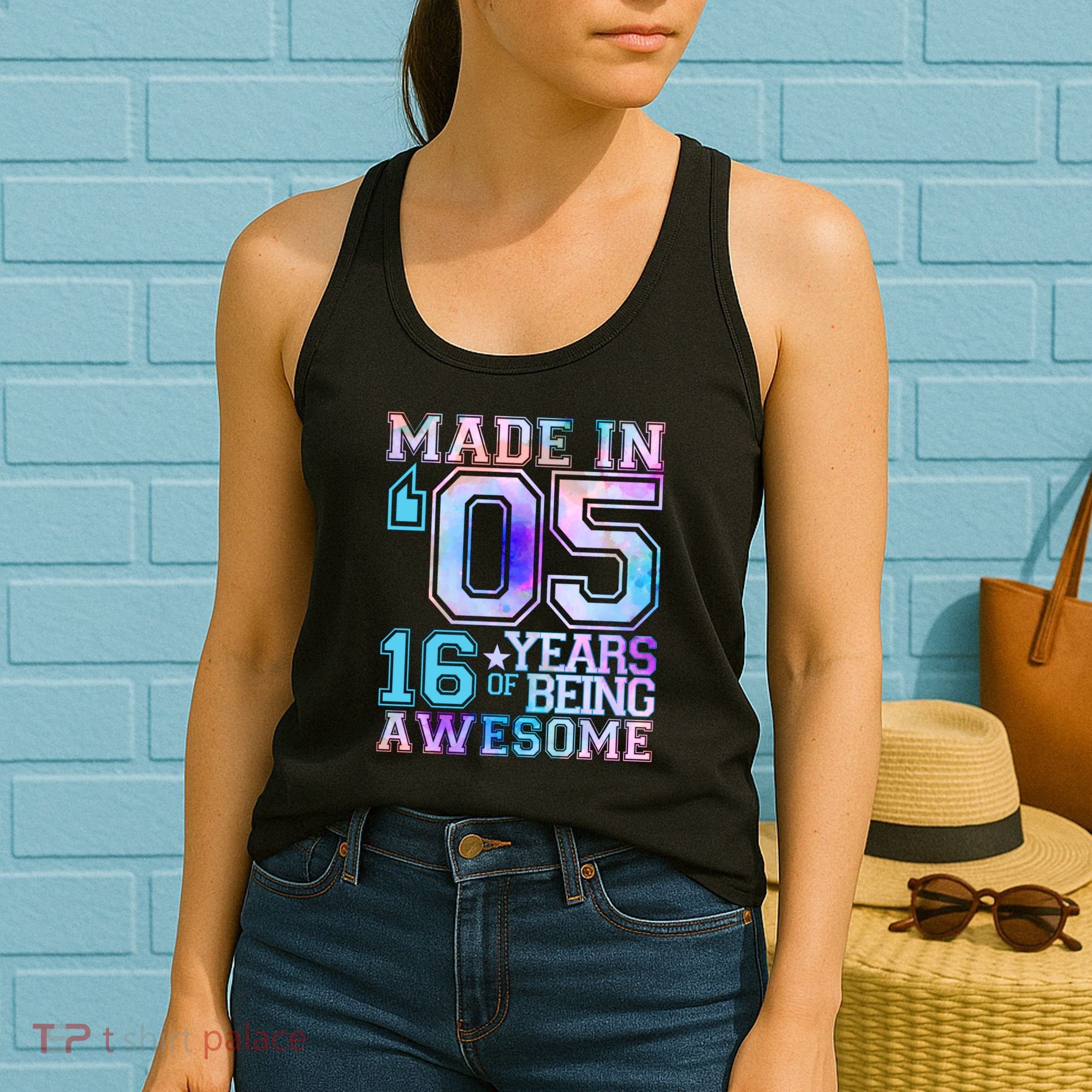 Pastel Made In '05 2005 16 Years of Being Awesome Birthday Women's Tank Top