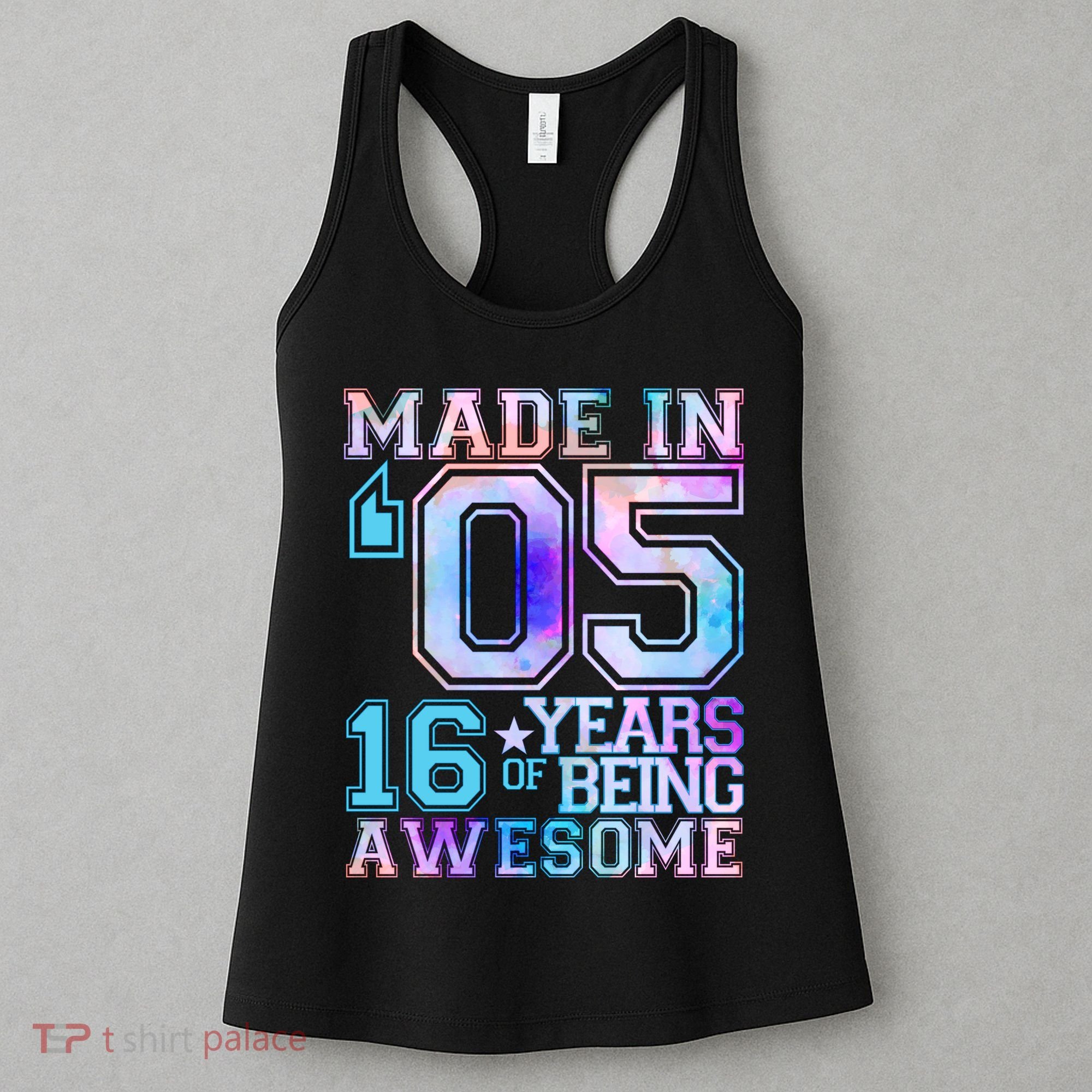 Pastel Made In '05 2005 16 Years of Being Awesome Birthday Women's Tank Top