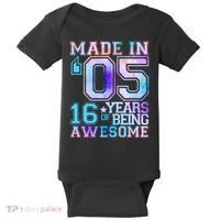 Pastel Made In '05 2005 16 Years of Being Awesome Birthday Baby Bodysuit thumb 0