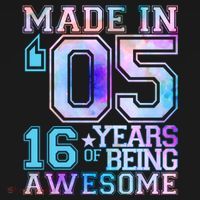Pastel Made In '05 2005 16 Years of Being Awesome Birthday Toddler Hoodie thumb 2