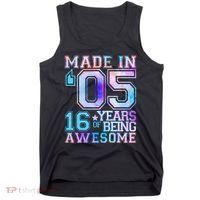 Pastel Made In '05 2005 16 Years of Being Awesome Birthday Tank Top thumb 0