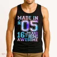 Pastel Made In '05 2005 16 Years of Being Awesome Birthday Tank Top thumb 3