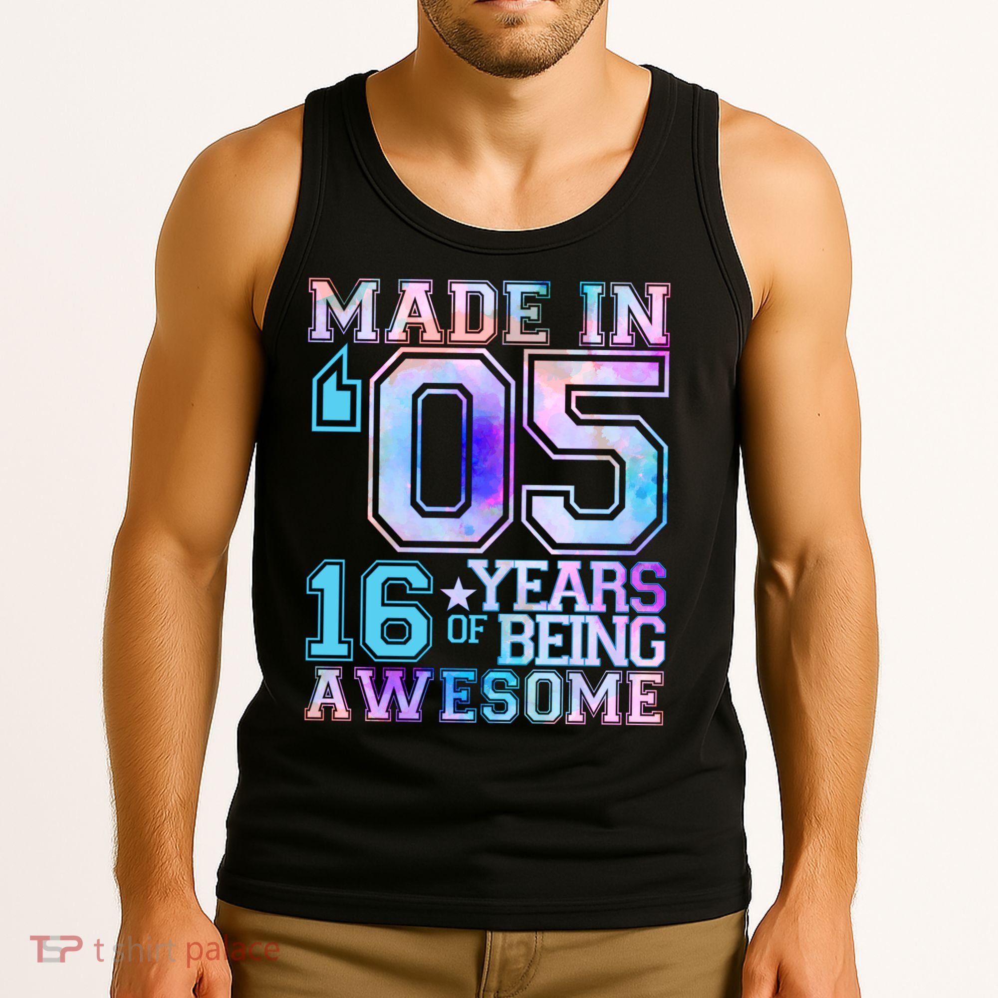 Pastel Made In '05 2005 16 Years of Being Awesome Birthday Tank Top