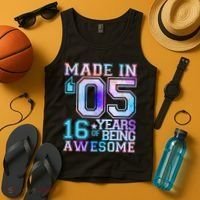 Pastel Made In '05 2005 16 Years of Being Awesome Birthday Tank Top thumb 4