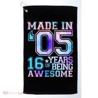 Pastel Made In '05 2005 16 Years of Being Awesome Birthday Golf Towel thumb 0