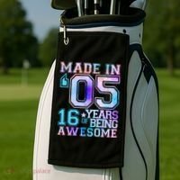 Pastel Made In '05 2005 16 Years of Being Awesome Birthday Golf Towel thumb 2