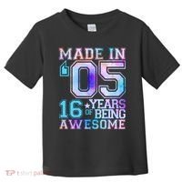 Pastel Made In '05 2005 16 Years of Being Awesome Birthday Toddler T-Shirt thumb 0
