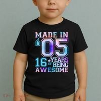Pastel Made In '05 2005 16 Years of Being Awesome Birthday Toddler T-Shirt thumb 2