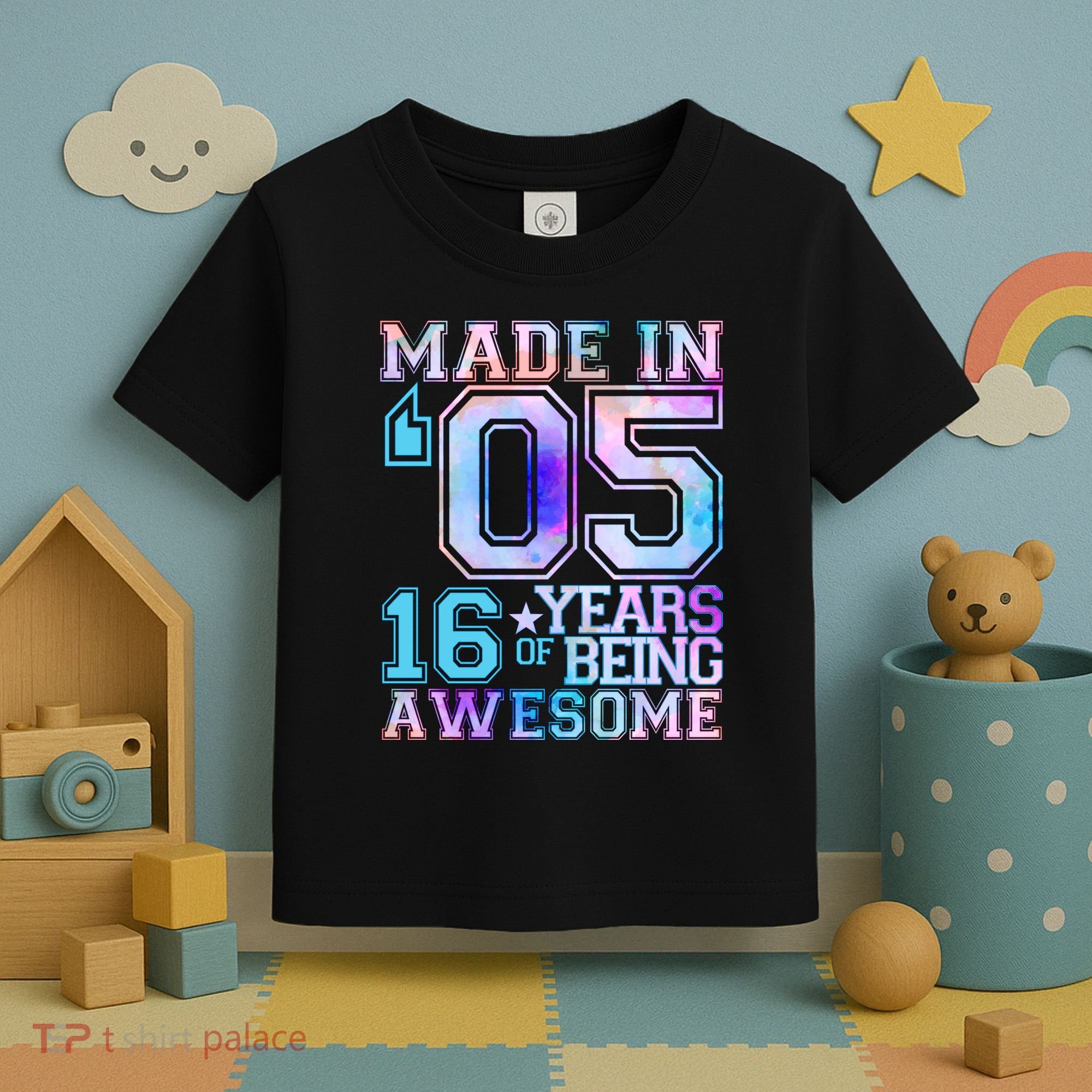 Pastel Made In '05 2005 16 Years of Being Awesome Birthday Toddler T-Shirt