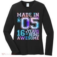 Pastel Made In '05 2005 16 Years of Being Awesome Birthday Women's Long Sleeve Shirt thumb 0