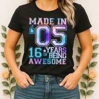 Pastel Made In '05 2005 16 Years of Being Awesome Birthday Women's T-Shirt thumb 2