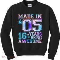 Pastel Made In '05 2005 16 Years of Being Awesome Birthday Kids Sweatshirt thumb 0