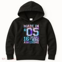 Pastel Made In '05 2005 16 Years of Being Awesome Birthday Kids Hoodie thumb 0