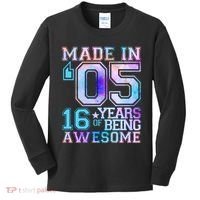 Pastel Made In '05 2005 16 Years of Being Awesome Birthday Kids Long Sleeve Shirt thumb 0