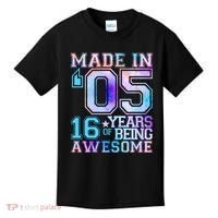 Pastel Made In '05 2005 16 Years of Being Awesome Birthday Kids T-Shirt thumb 0
