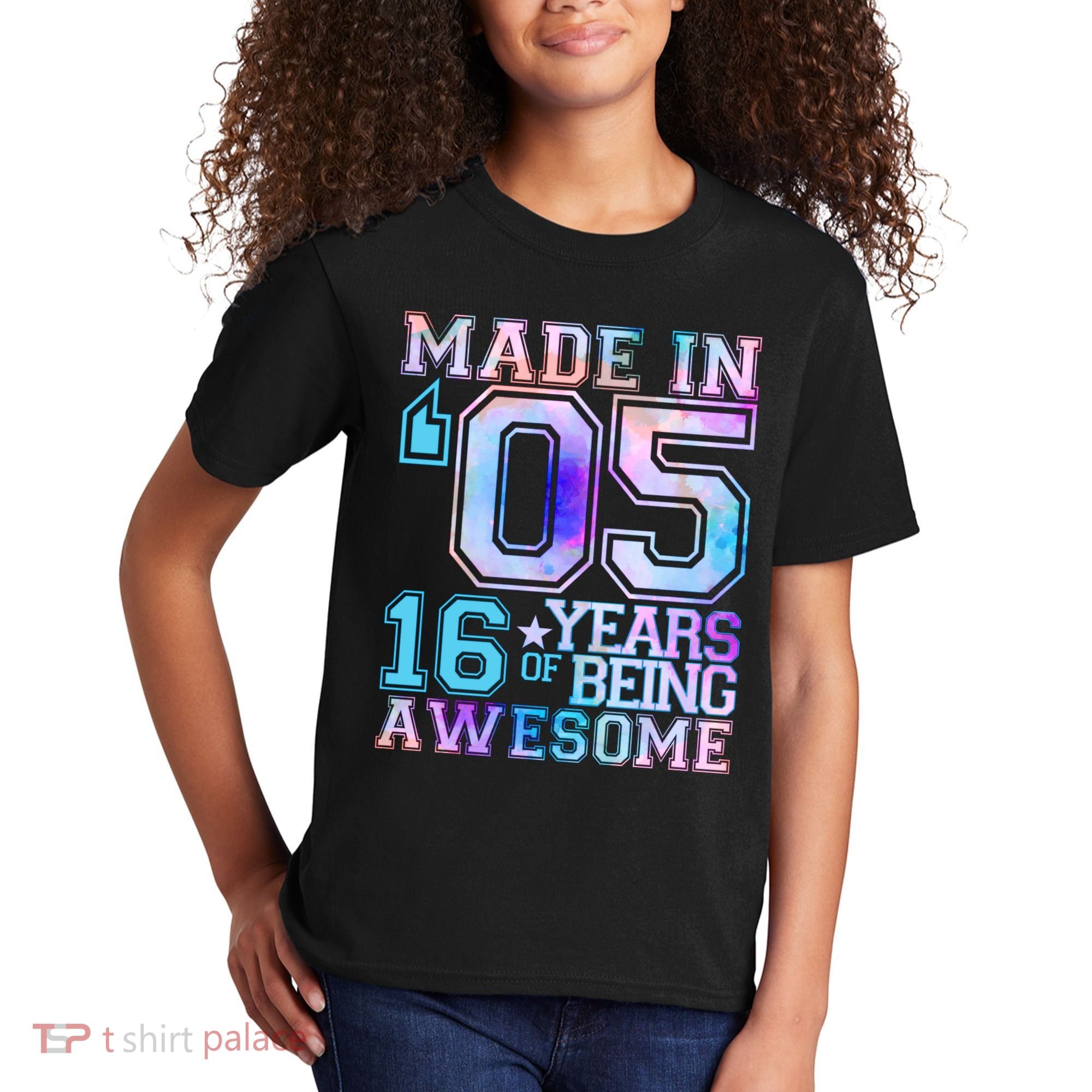 Pastel Made In '05 2005 16 Years of Being Awesome Birthday Kids T-Shirt