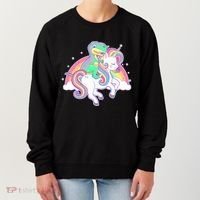 Pastel T-Rex Riding Magical Unicorn Funny Cute Women's Sweatshirt thumb 0