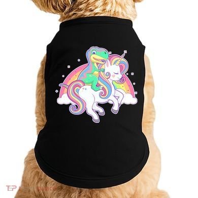 Pastel T-Rex Riding Magical Unicorn Funny Cute Doggie Tank