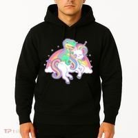Pastel T-Rex Riding Magical Unicorn Funny Cute Hoodie thumb 2