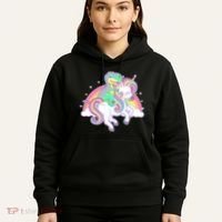 Pastel T-Rex Riding Magical Unicorn Funny Cute Hoodie thumb 5