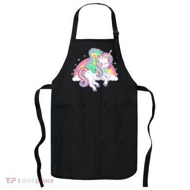 Pastel T-Rex Riding Magical Unicorn Funny Cute Apron