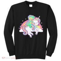 Pastel T-Rex Riding Magical Unicorn Funny Cute Sweatshirt thumb 0