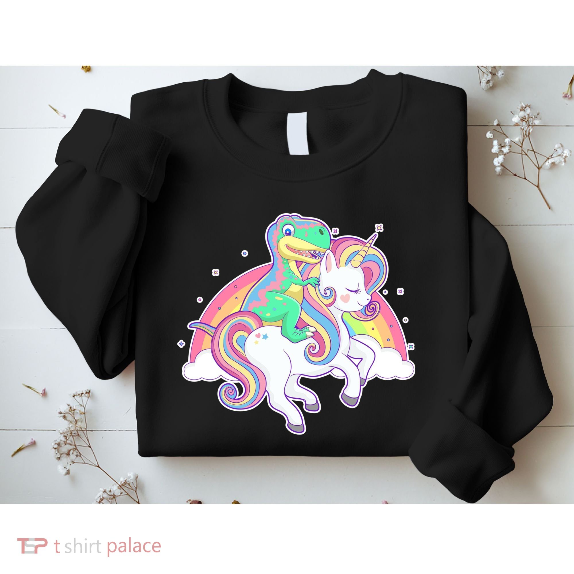 Pastel T-Rex Riding Magical Unicorn Funny Cute Sweatshirt