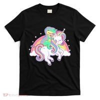 Pastel T-Rex Riding Magical Unicorn Funny Cute T-Shirt thumb 0