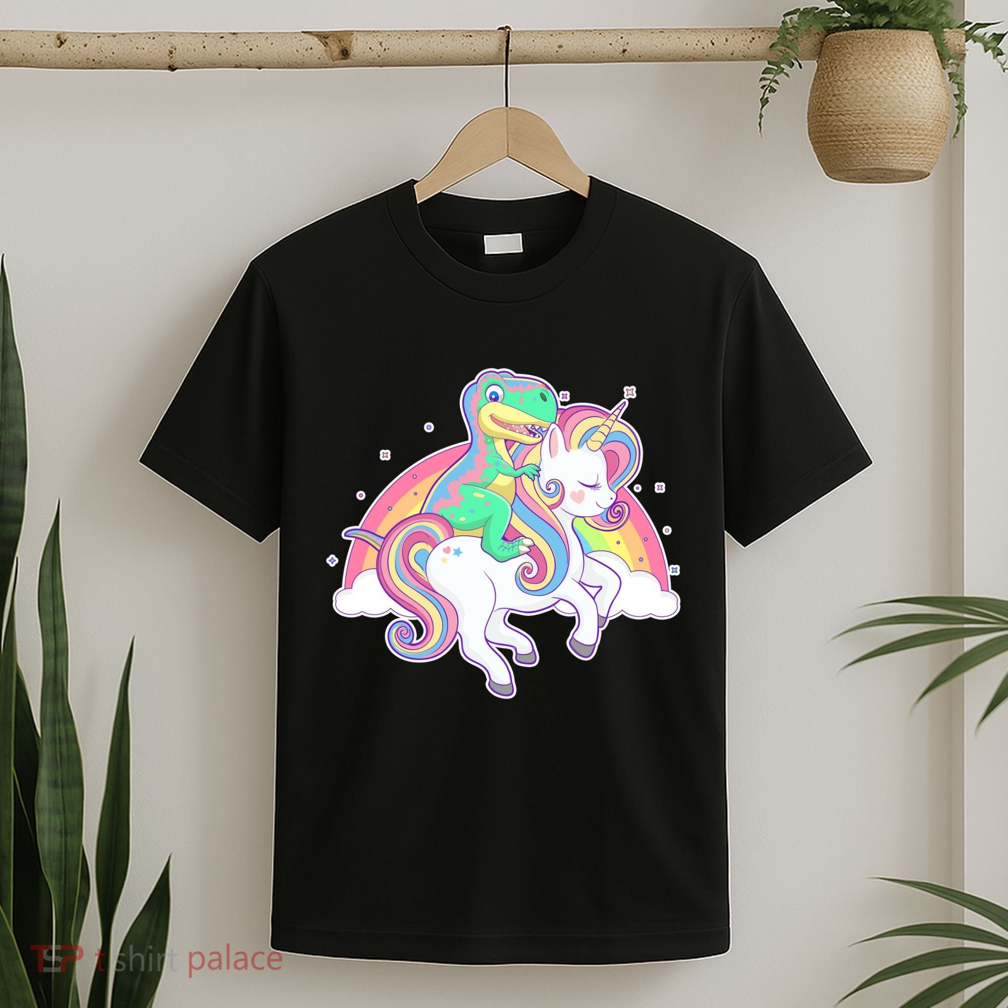 Pastel T-Rex Riding Magical Unicorn Funny Cute T-Shirt