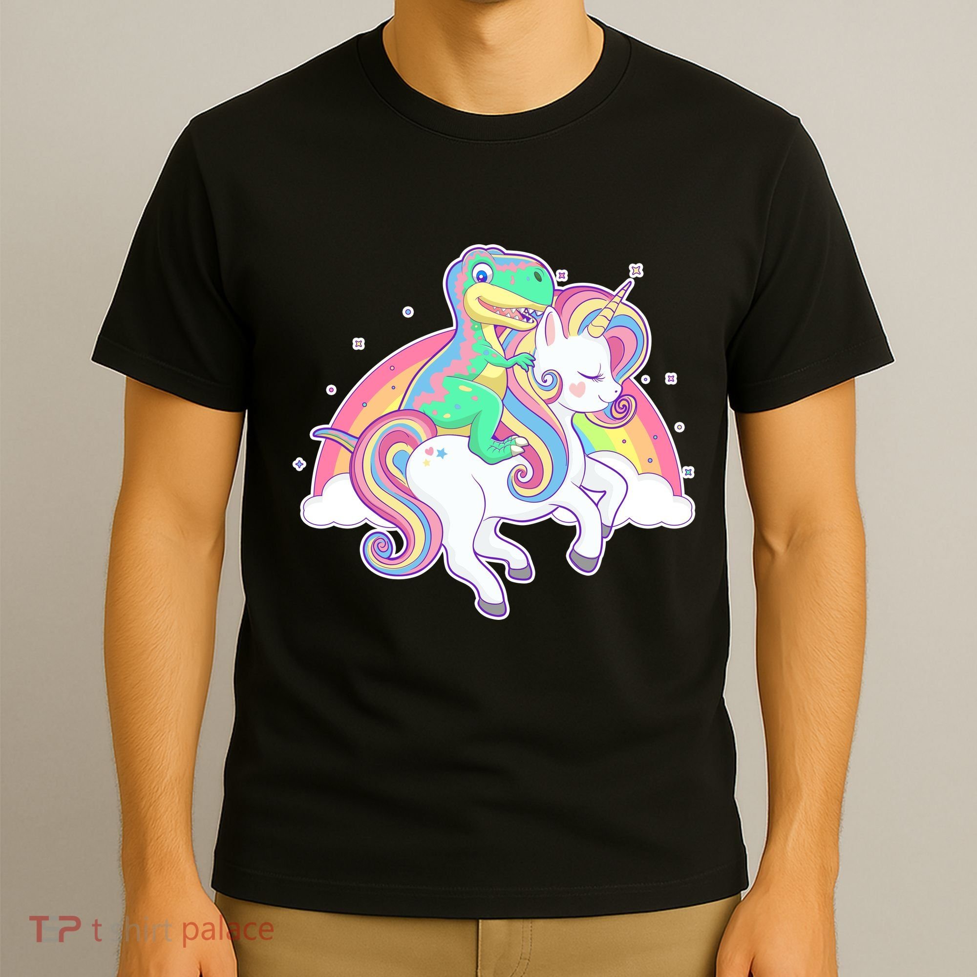 Pastel T-Rex Riding Magical Unicorn Funny Cute T-Shirt