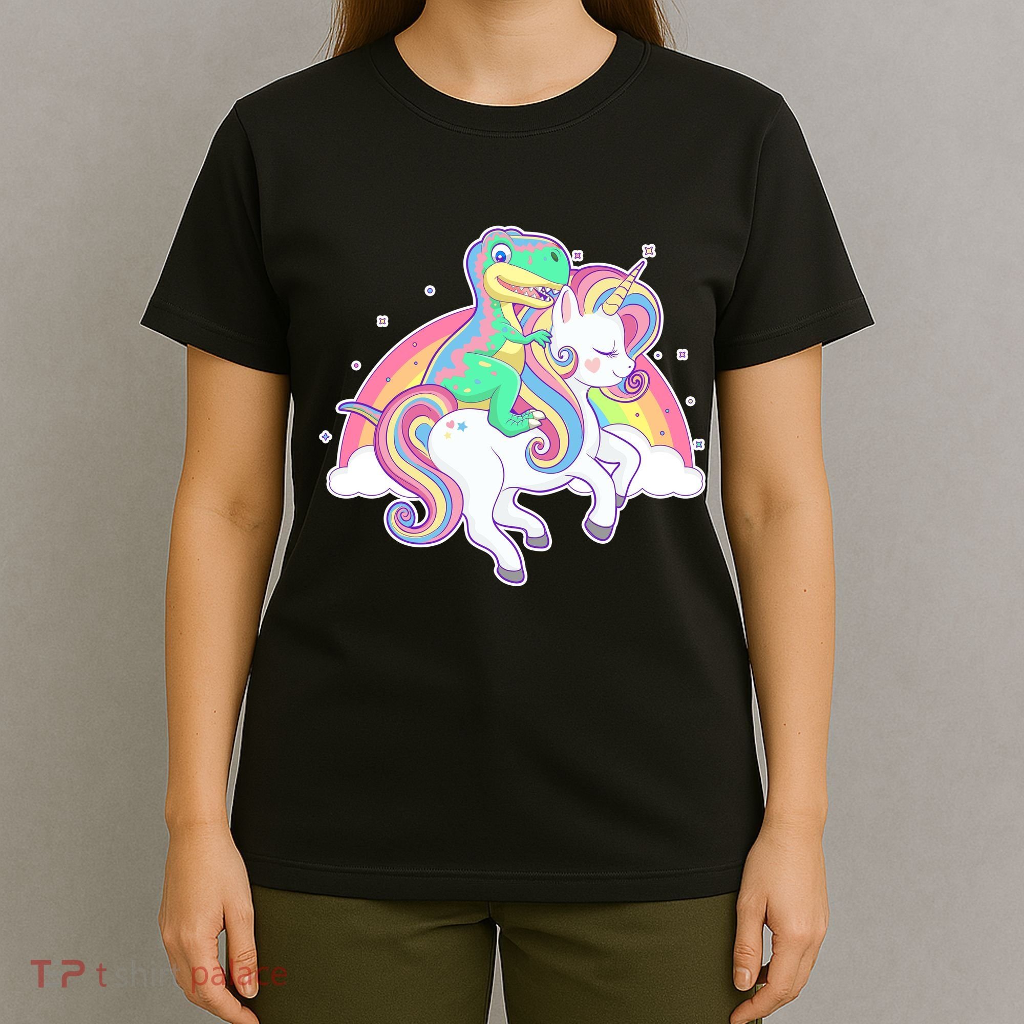 Pastel T-Rex Riding Magical Unicorn Funny Cute T-Shirt
