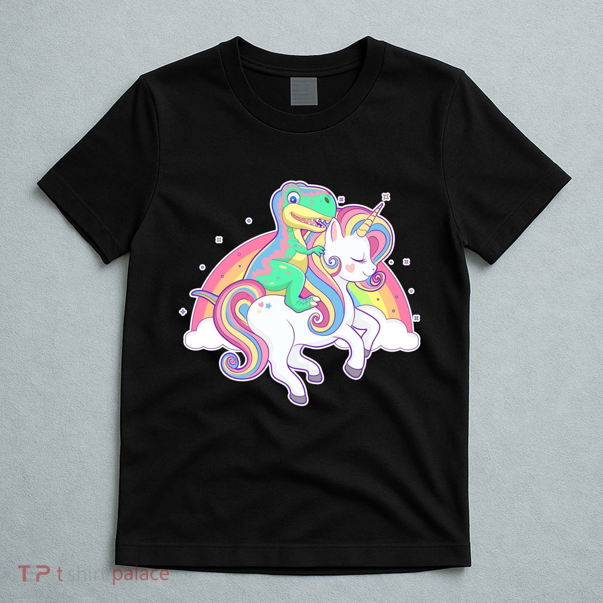 Pastel T-Rex Riding Magical Unicorn Funny Cute T-Shirt