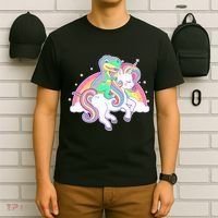 Pastel T-Rex Riding Magical Unicorn Funny Cute T-Shirt thumb 6