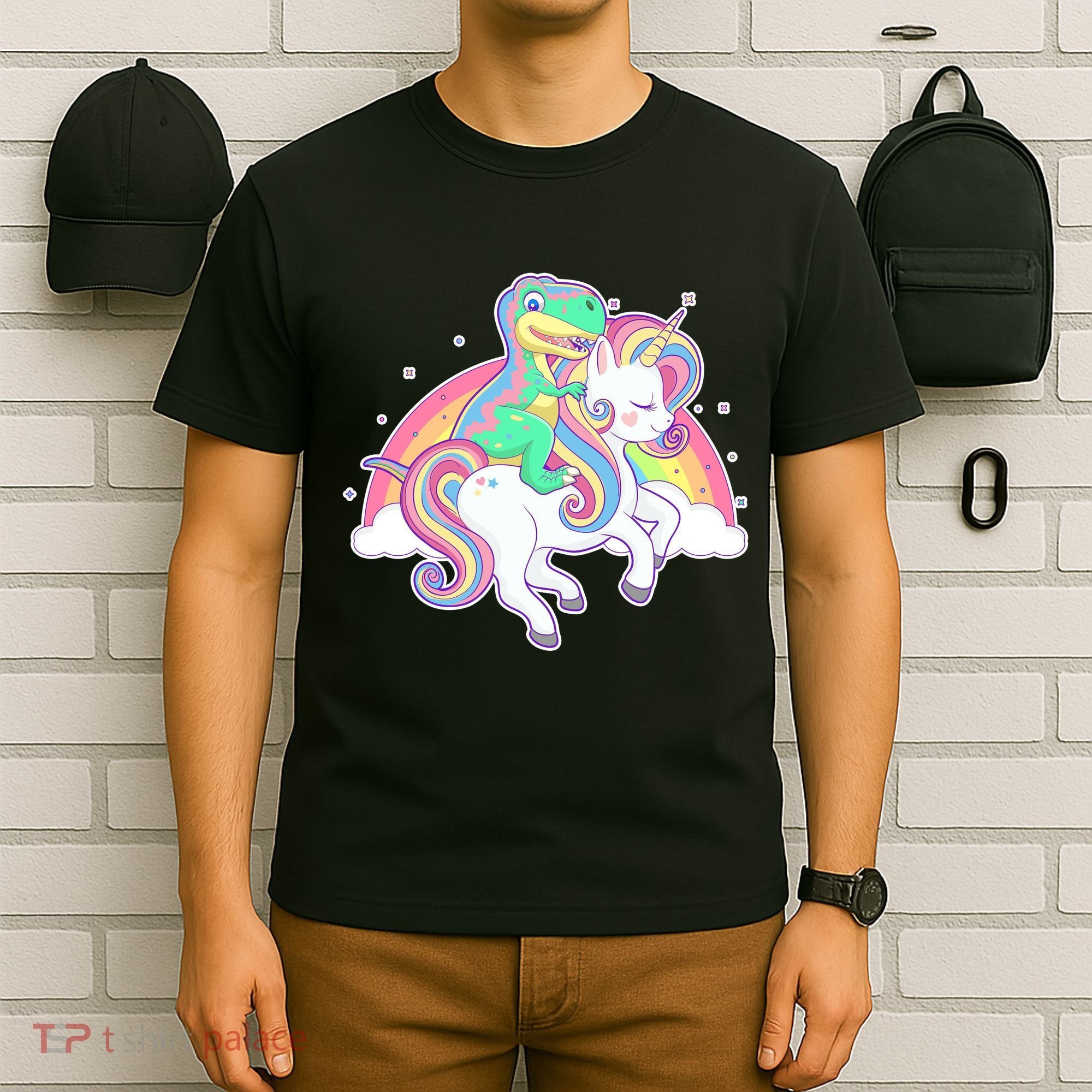 Pastel T-Rex Riding Magical Unicorn Funny Cute T-Shirt