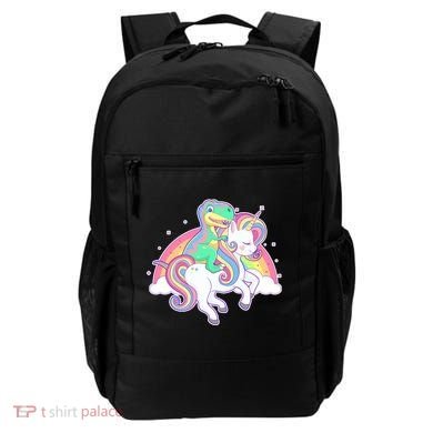Pastel T-Rex Riding Magical Unicorn Funny Cute Backpack