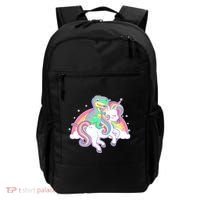 Pastel T-Rex Riding Magical Unicorn Funny Cute Backpack thumb 0