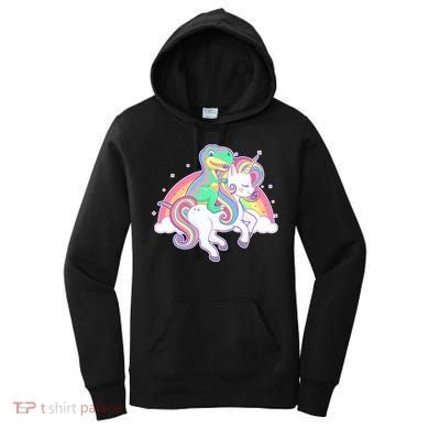 Pastel T-Rex Riding Magical Unicorn Funny Cute Women's Hoodie