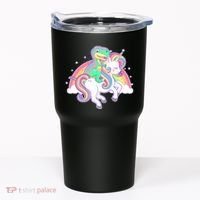Pastel T-Rex Riding Magical Unicorn Funny Cute Tumbler thumb 0