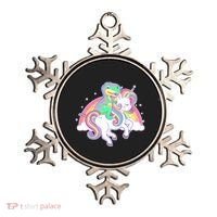 Pastel T-Rex Riding Magical Unicorn Funny Cute Ornament thumb 0