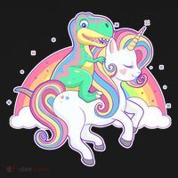 Pastel T-Rex Riding Magical Unicorn Funny Cute Ornament thumb 1