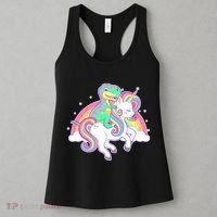 Pastel T-Rex Riding Magical Unicorn Funny Cute Women's Tank Top thumb 3