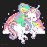 Pastel T-Rex Riding Magical Unicorn Funny Cute Hat thumb 2