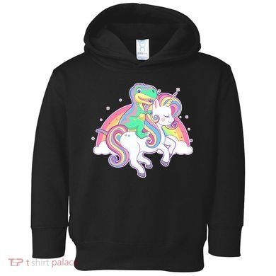 Pastel T-Rex Riding Magical Unicorn Funny Cute Toddler Hoodie